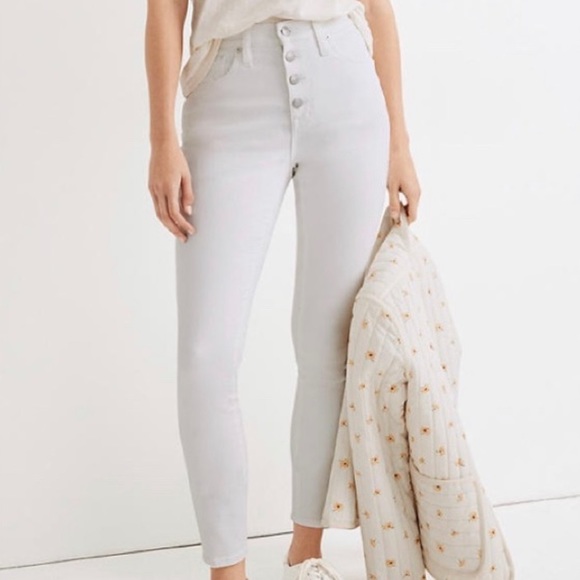 Madewell Denim - Madewell White 10” high rise skinny crop. NWT.